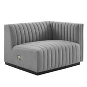 Modway Conjure Channel Tufted Upholstered Fabric Right-Arm Chair, Multiple Colors